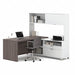 L-Shape Workstation White/Bark Gray