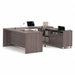 U-Shape Workstation Bark Grey 2 Drawers