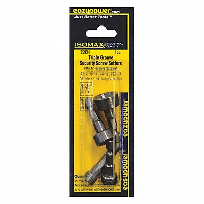 Screwdriver Bit Set 4 Pieces 1/4 Shank