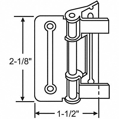 Door Hinge Steel 30.0 lb Load Cap.