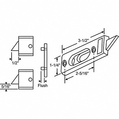 Tilt Slide Latch Tilt Window 3-1/2 L