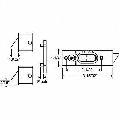 Tilt Slide Latch Tilt Window 3-15/32 L