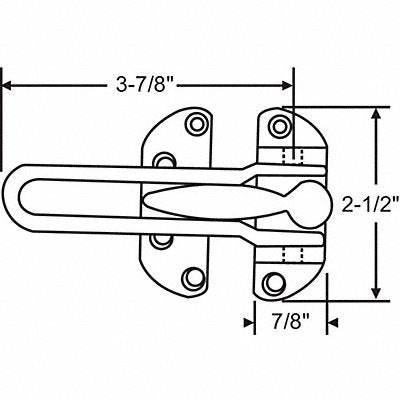 Door Guard Satin Nickel 1-15/32 H