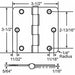 Butt Hinge Steel 100.0 lb Load Cap. PR