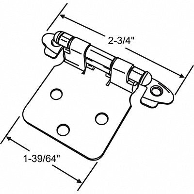 Door Hinge Steel 6.50 lb Load Cap.