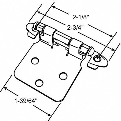 Door Hinge Steel 6.50 lb Load Cap. PR