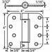 Butt Hinge Steel 125.0 lb Load Cap.