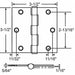 Butt Hinge Steel 100.0 lb Load Cap. PR