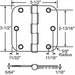 Butt Hinge Steel 100.0 lb Load Cap. PR