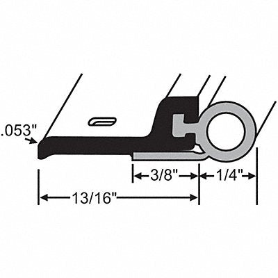 Weatherstrip Hollow Bulb Insert 84 L