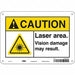 Laser Warning Sign 7 in x 10 in Aluminum
