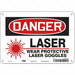 Laser Warning Sign 7 in x 10 in Aluminum