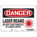 Laser Warning Sign 7 in x 10 in Aluminum