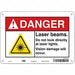 Laser Warning Sign 7 in x 10 in Aluminum