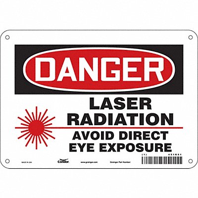 Laser Warning Sign 7 in x 10 in Aluminum