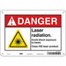 Laser Warning Sign 7 in x 10 in Aluminum