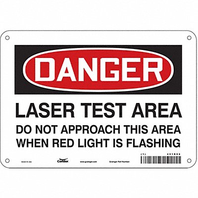 Laser Warning Sign 7 in x 10 in Aluminum