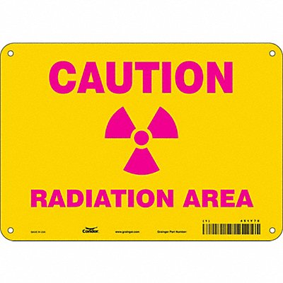 Radiation Safety Sign 7 x 10 Aluminum