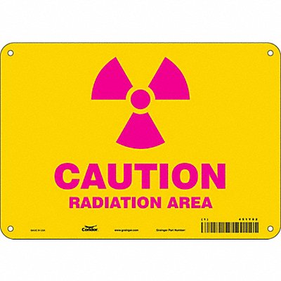 Radiation Safety Sign 7 x 10 Aluminum