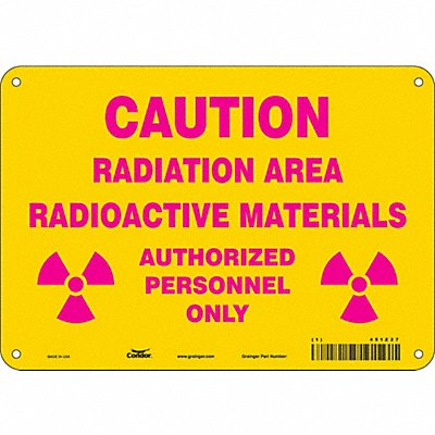 Radiation Safety Sign 7 x 10 Aluminum