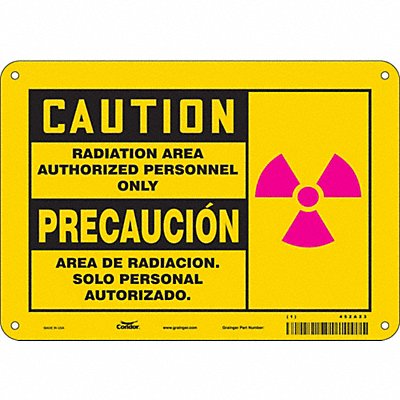 Radiation Safety Sign 7 x 10 Aluminum
