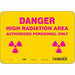 Radiation Safety Sign 7 x 10 Aluminum