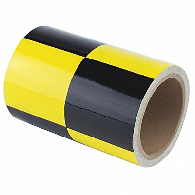 Floor Tape Black/Yellow 6 inx54 ft Roll