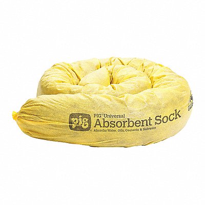 Absorbent Sock Yellow 3 Dia PK12