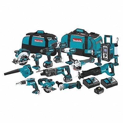 Cordless Combination Kit 15 Tools 18V DC