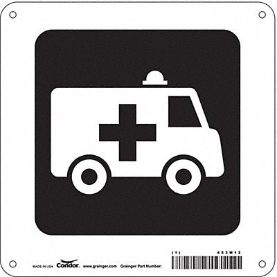Hospital Sign 8 in x 8 in Aluminum