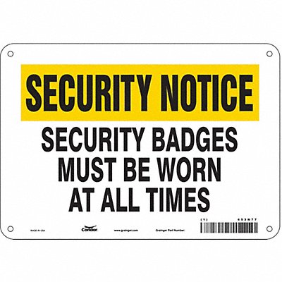 Safety Sign 7 in x 10 in Aluminum