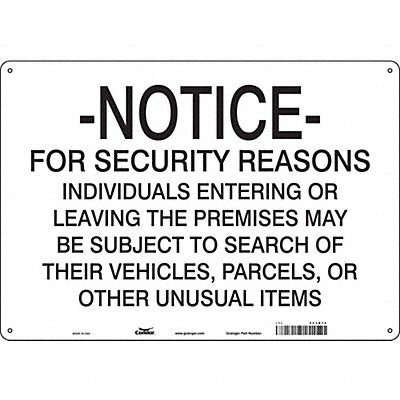 Safety Sign 14 in x 20 in Aluminum