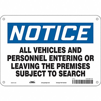 Safety Sign 7 in x 10 in Aluminum