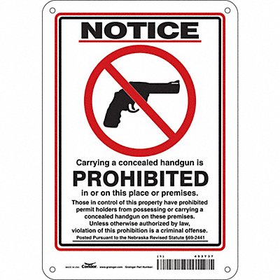 Safety Sign 10 in x 7 in Aluminum