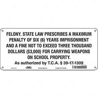 Safety Sign 6 in x 14 in Aluminum