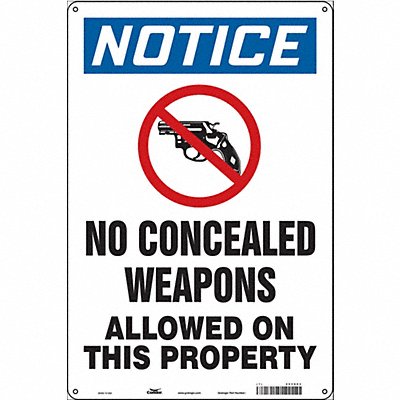 Safety Sign 18 in x 12 in Aluminum