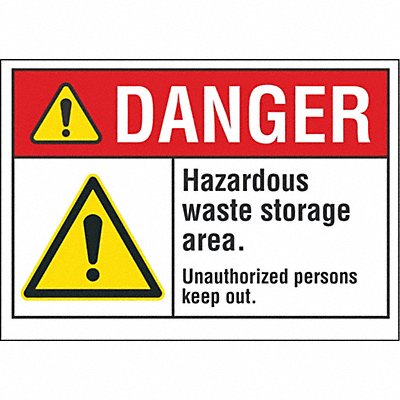 Hzrdous Waste Danger Lbl 3.5x5in Polyest