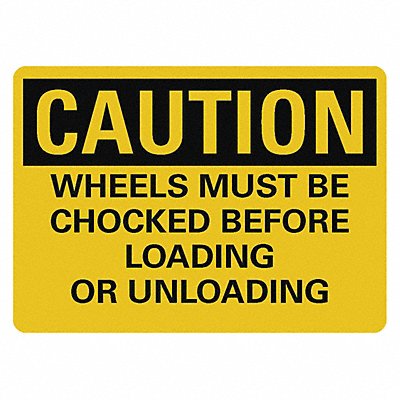 Rflctv Chock Wheel Caut Sign 10x14in Alu