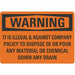 Warning Sign 14in x 10in Non-PVC Polymer