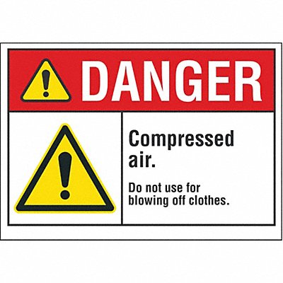 Compressed Air Danger Lbl 7x10in Polyest
