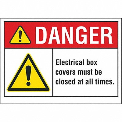 Elec Panel Danger Rflct Lbl 10x14in