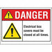 Elec Panel Danger Rflct Lbl 10x14in