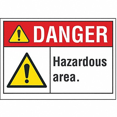 Hazard Area Danger Lbl 7x10in Polyester