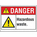 Hzrdous Waste Danger Lbl 7x10in Polyest