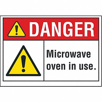 Microwave Danger Lbl 7inx10in Polyester