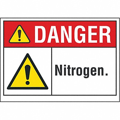 Nitrogen Danger Label 3.5x5in Polyester