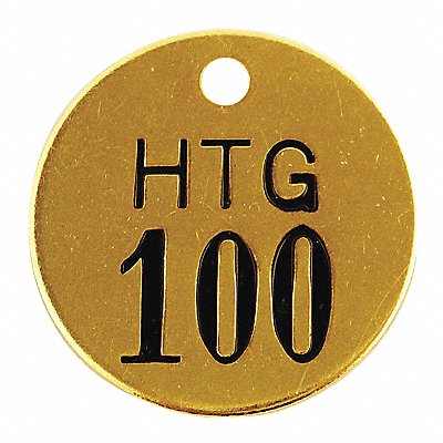 Numbered Tag Brass 1 1/2in H PK25