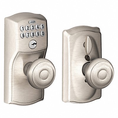 Push Button Lockset Knob Satin Nickel