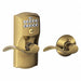 Electronic Lock Lever Antique Brass