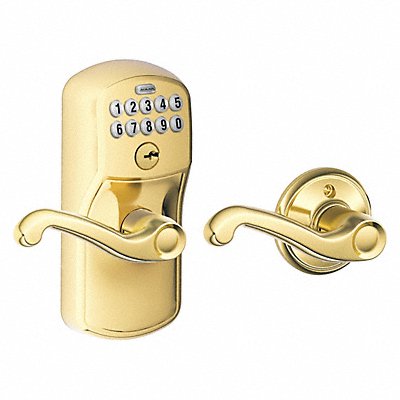 Electronic Lock Lever Handle Brass